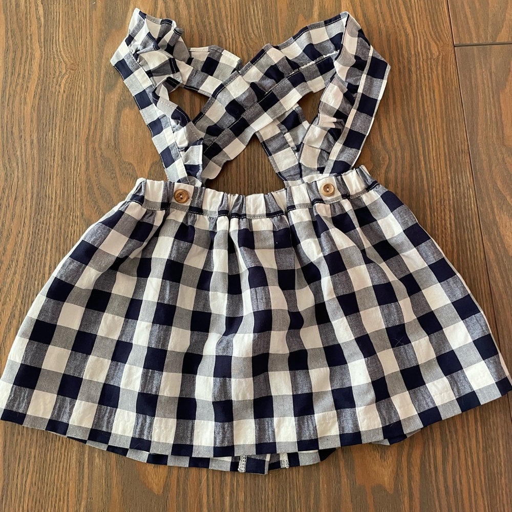 DONA CARMEN Checkered Suspender Skirt